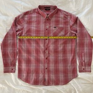 KR3W Large Button-down Dual Chest-pocket Lightweight Plaid shirt